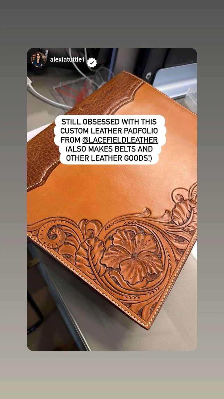 Customer's custom leather padfolio